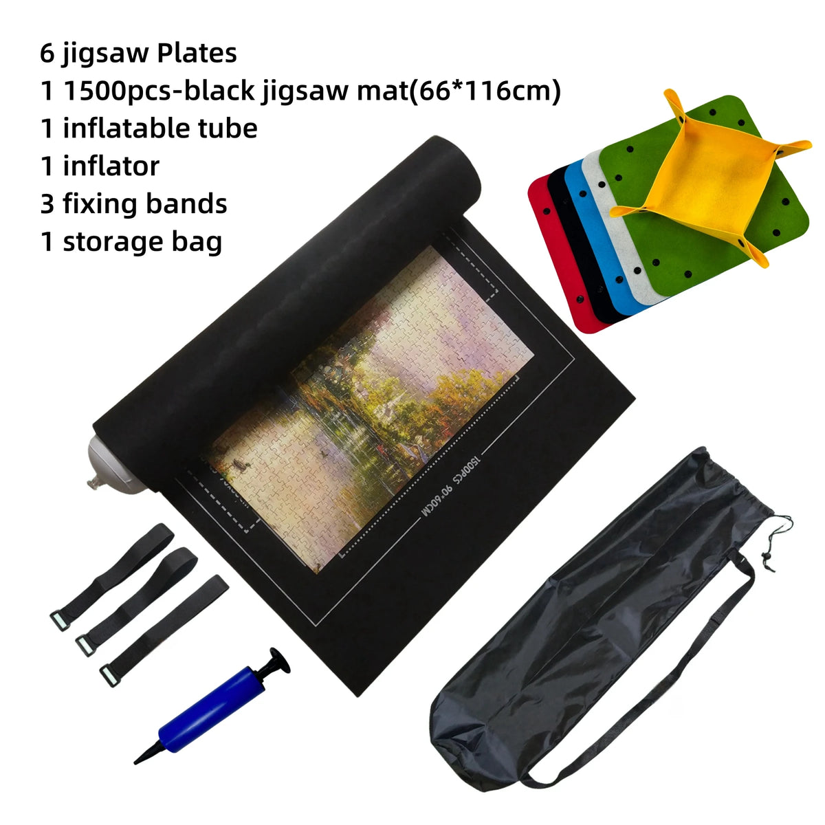 Puzzle Roll-Up Storage Mat & Sorting Trays